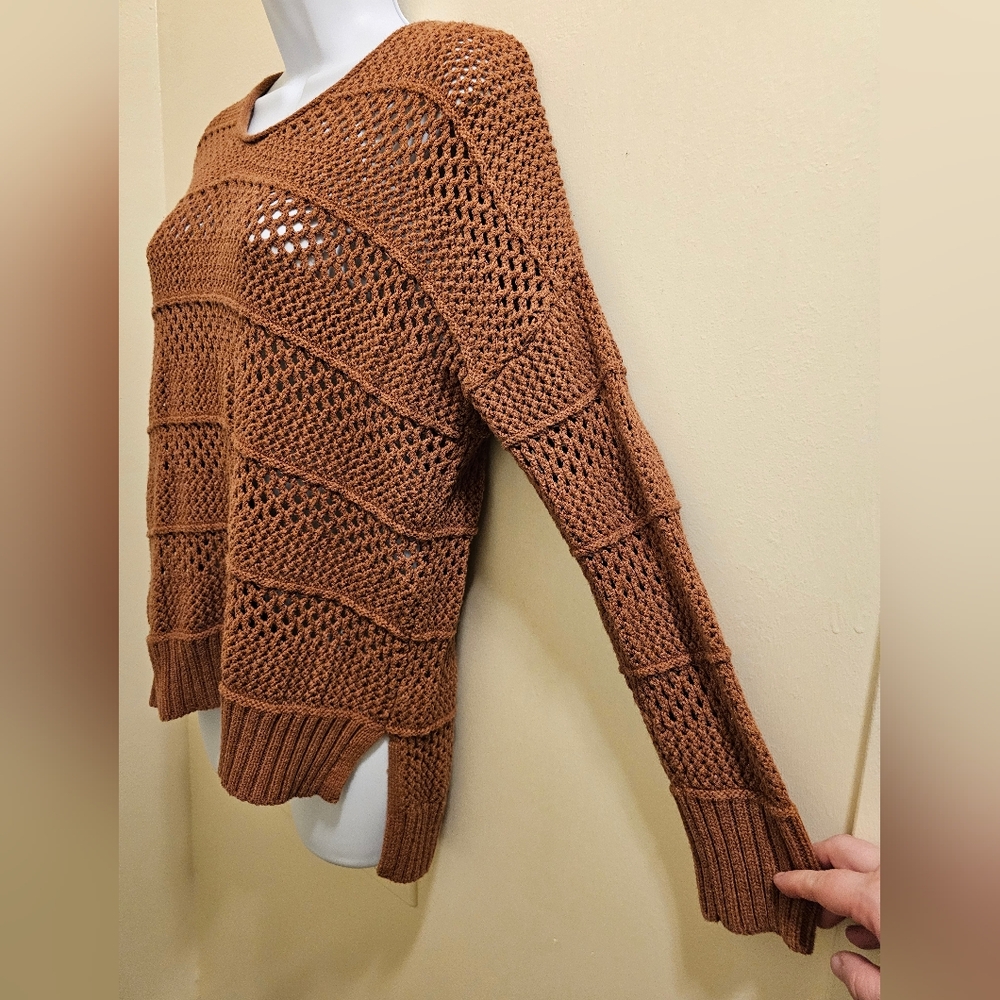 Universal Thread Rust Orange Crotchet Sweater, La… - image 4